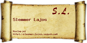 Slemmer Lajos névjegykártya